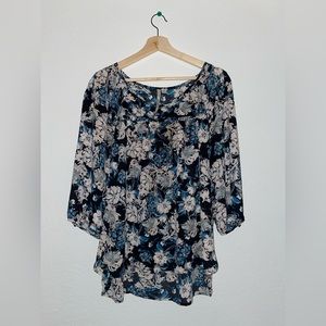 Floral 3/4 Sleeve Blouse XXL - LC Lauren Conrad